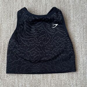 Gymshark Woman's Size XS Black Medium Support Adapt Animal Seamless Sports Bra